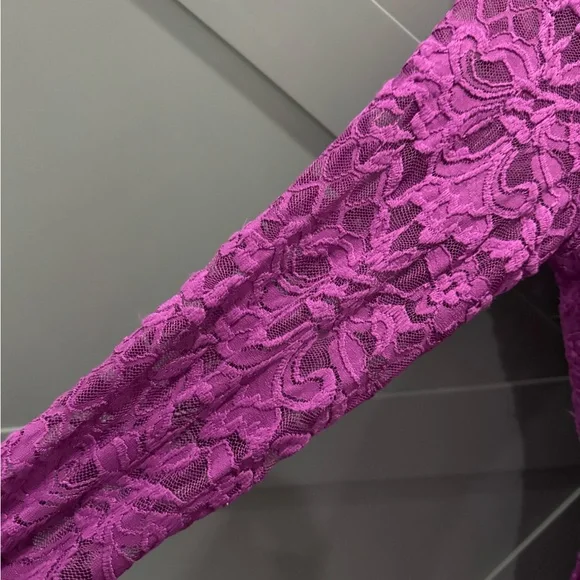 NWT AFRM Vibrant Purple Lace dress with slip - Picture 7 of 8